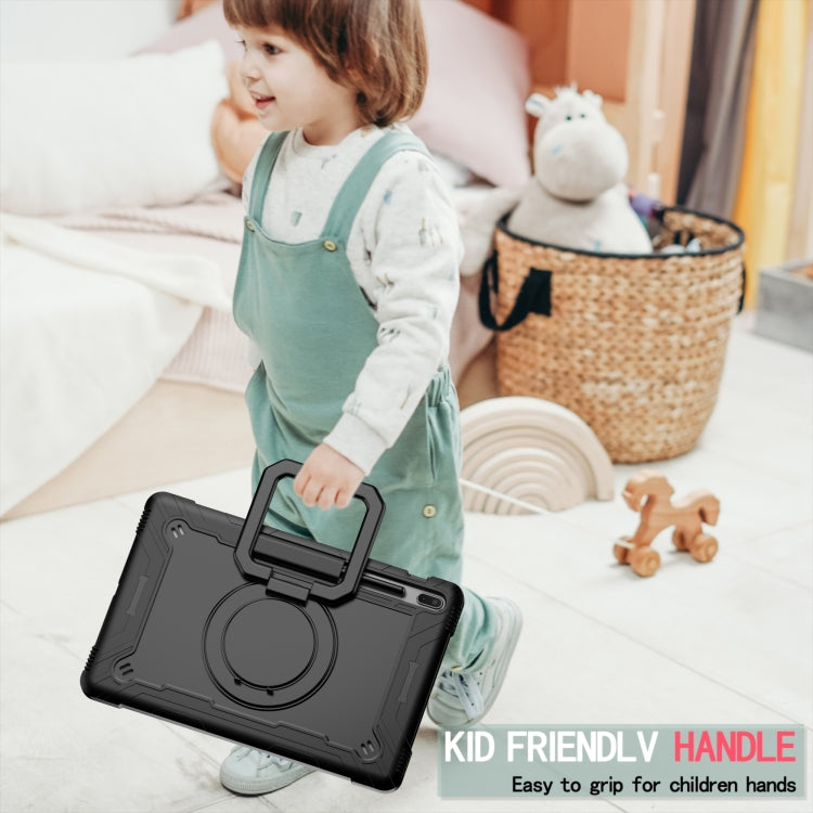 For Samsung Galaxy Tab S7+ / S8+ / S7 FE Silicone + PC Bracelet Holder Tablet Case(Black) by bashfashion