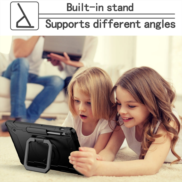 For Samsung Galaxy Tab S7+ / S8+ / S7 FE Silicone + PC Bracelet Holder Tablet Case(Black) by bashfashion