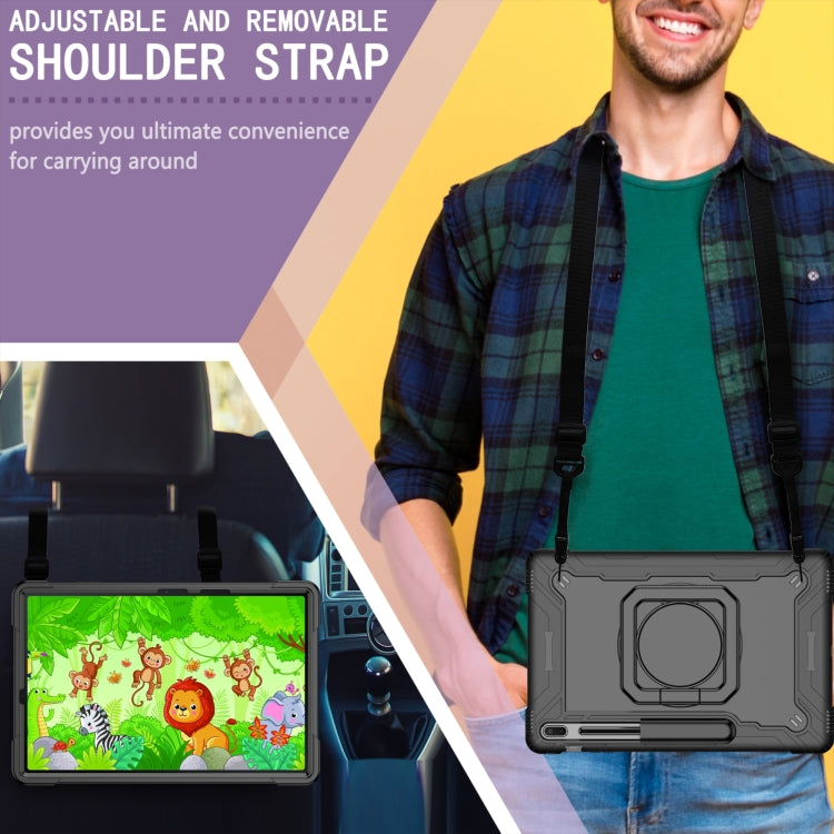 For Samsung Galaxy Tab S7+ / S8+ / S7 FE Silicone + PC Bracelet Holder Tablet Case(Black) by bashfashion