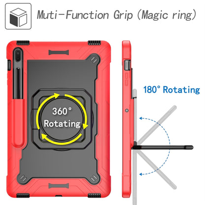 For Samsung Galaxy Tab S7+ / S8+ / S7 FE Silicone + PC Bracelet Holder Tablet Case(Red + Black) by bashfashion