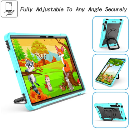 For Samsung Galaxy Tab S7+ / S8+ / S7 FE Silicone + PC Bracelet Holder Tablet Case(Mint Green + Black) by bashfashion