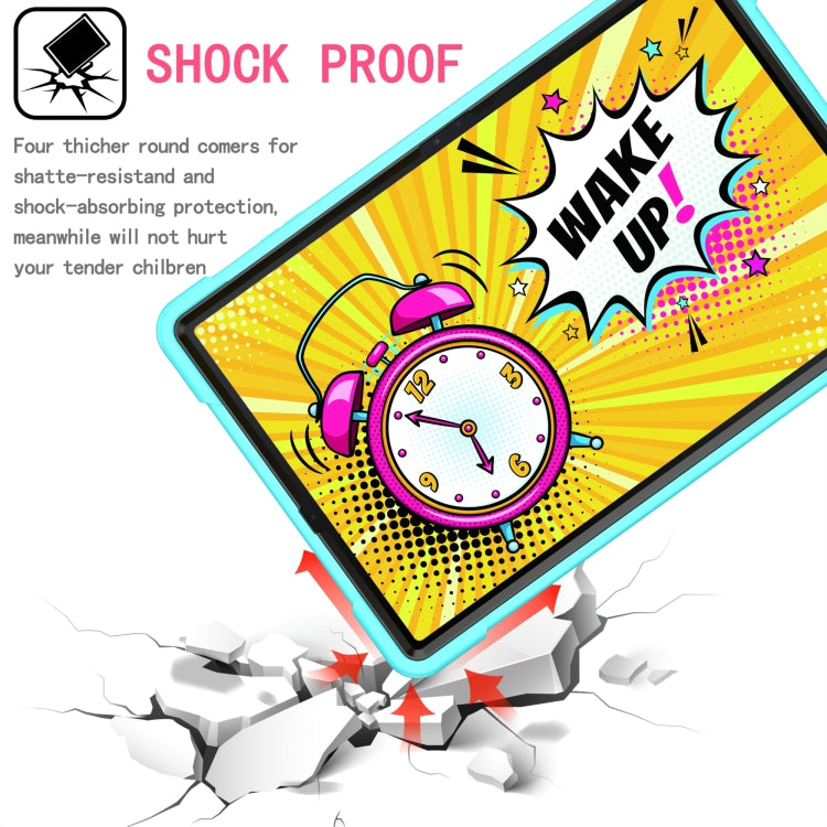 For Samsung Galaxy Tab S7+ / S8+ / S7 FE Silicone + PC Bracelet Holder Tablet Case(Mint Green + Black) by bashfashion