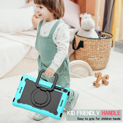 For Samsung Galaxy Tab S7+ / S8+ / S7 FE Silicone + PC Bracelet Holder Tablet Case(Mint Green + Black) by bashfashion