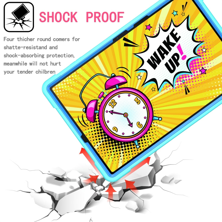 For Samsung Galaxy Tab S7+ / S8+ / S7 FE Silicone + PC Bracelet Holder Tablet Case(Mint Green + Blue) by bashfashion