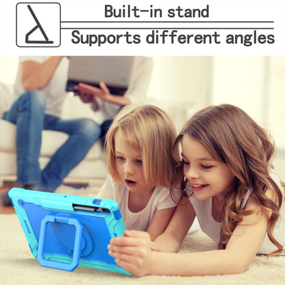 For Samsung Galaxy Tab S7+ / S8+ / S7 FE Silicone + PC Bracelet Holder Tablet Case(Mint Green + Blue) by bashfashion