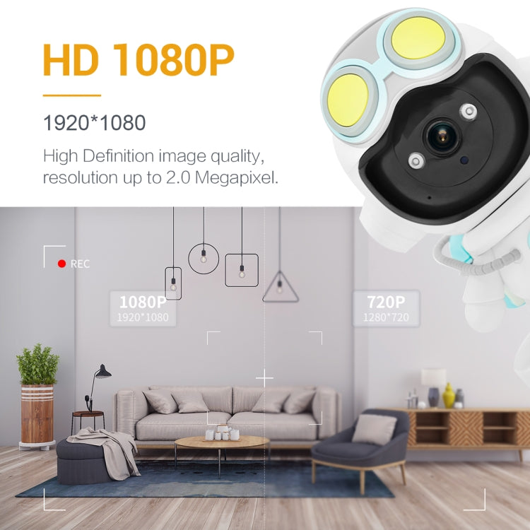 ESCAM PT211 Motion Detection & Tracking 2MP Sound Alarm Cloud Storage Two-way Audio Night Vision WiFi Camera, Plug Type:US Plug by ESCAM