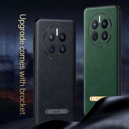 For Huawei Mate 50 SULADA Invisible Bracket Leather Back Cover Phone Case(Brown) by SULADA
