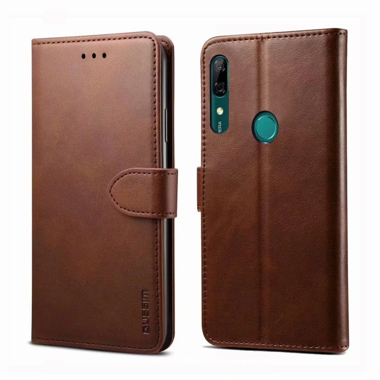 For Huawei Y9 Prime (2019) GUSSIM Business Style Horizontal Flip Leather Case with Holder & Card Slots & Wallet(Brown) by GUSSIM