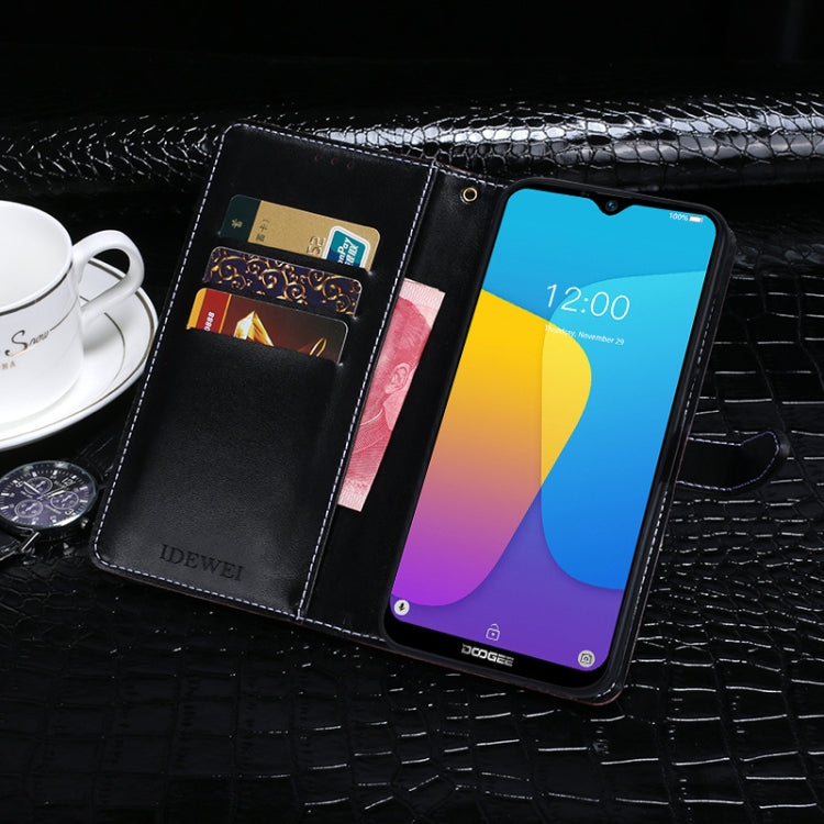 For Doogee X90 idewei Crocodile Texture Horizontal Flip Leather Case with Holder & Card Slots & Wallet(Dark Blue) by idewei