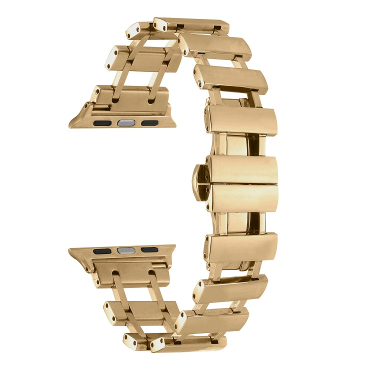 Hollow Stainless Steel Watch Band For Apple Watch Ultra 49mm / Series 8&7 45mm / SE 2&6&SE&5&4 44mm(Gold) by bashfashion