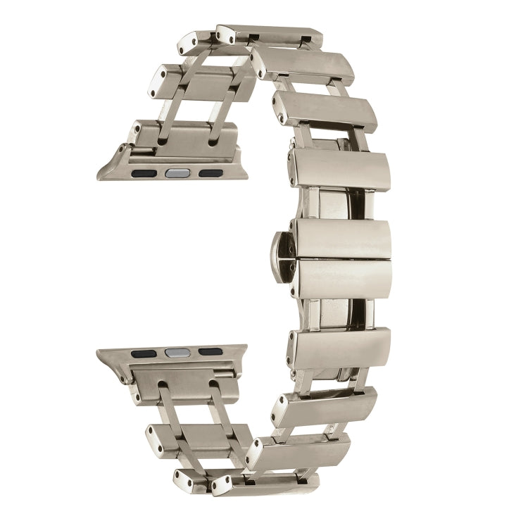 Hollow Stainless Steel Watch Band For Apple Watch Ultra 49mm / Series 8&7 45mm / SE 2&6&SE&5&4 44mm(Starlight) by bashfashion