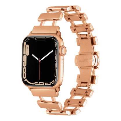 Hollow Stainless Steel Watch Band For Apple Watch Ultra 49mm / Series 8&7 45mm / SE 2&6&SE&5&4 44mm(Rose Gold) by bashfashion