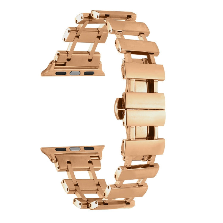 Hollow Stainless Steel Watch Band For Apple Watch Ultra 49mm / Series 8&7 45mm / SE 2&6&SE&5&4 44mm(Rose Gold) by bashfashion