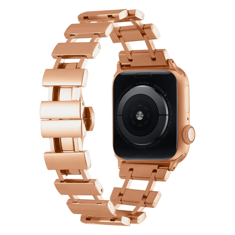 Hollow Stainless Steel Watch Band For Apple Watch Ultra 49mm / Series 8&7 45mm / SE 2&6&SE&5&4 44mm(Rose Gold) by bashfashion