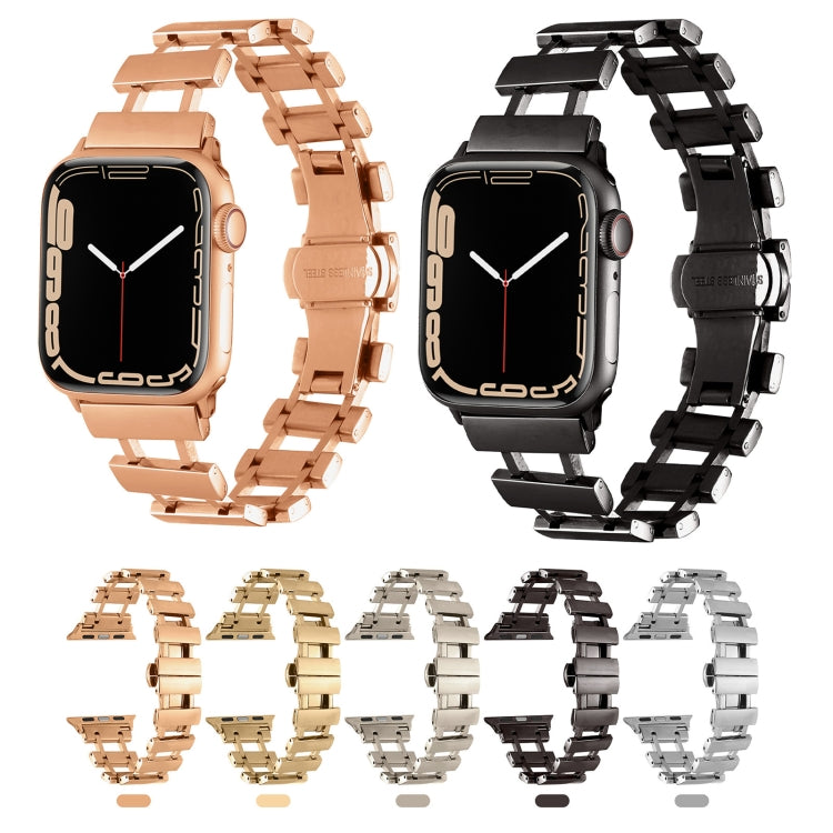 Hollow Stainless Steel Watch Band For Apple Watch Ultra 49mm / Series 8&7 45mm / SE 2&6&SE&5&4 44mm(Starlight) by bashfashion