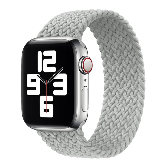 Nylon Single-turn Braided Watch Band For Apple Watch Ultra 49mm / Series 8&7 45mm / SE 2&6&SE&5&4 44mm / 3&2&1 42mm, Length:135mm(Pearl White) by bashfashion