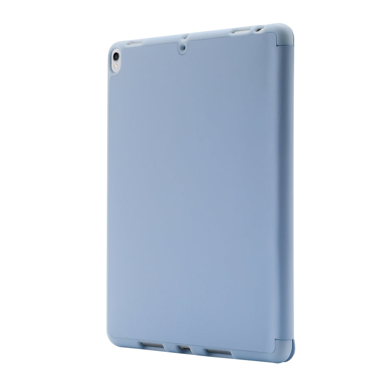 Skin Feel Pen Holder Tri-fold Tablet Leather Case For iPad 10.2 2019 / iPad 10.2 2020 / iPad Air 3 / iPad Pro 10.5(Light Blue) by bashfashion