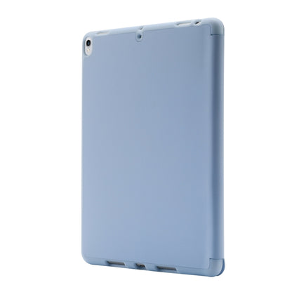 Skin Feel Pen Holder Tri-fold Tablet Leather Case For iPad 10.2 2019 / iPad 10.2 2020 / iPad Air 3 / iPad Pro 10.5(Light Blue) by bashfashion