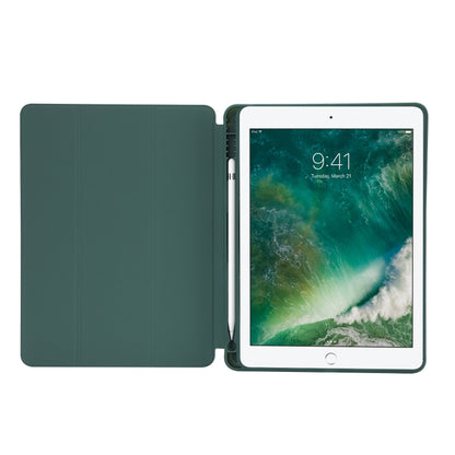 Skin Feel Pen Holder Tri-fold Tablet Leather Case For iPad 10.2 2019 / iPad 10.2 2020 / iPad Air 3 / iPad Pro 10.5(Light Blue) by bashfashion