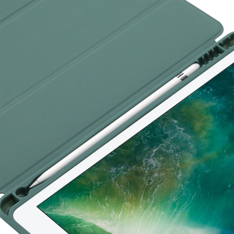 Skin Feel Pen Holder Tri-fold Tablet Leather Case For iPad 10.2 2019 / iPad 10.2 2020 / iPad Air 3 / iPad Pro 10.5(Light Blue) by bashfashion