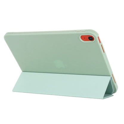 For iPad 2025 / 2022 Tri-fold Holder Tablet Leather Case(Matcha Green) by bashfashion