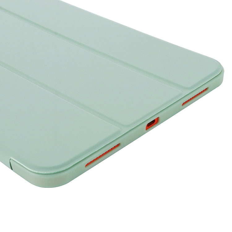 For iPad 2025 / 2022 Tri-fold Holder Tablet Leather Case(Matcha Green) by bashfashion
