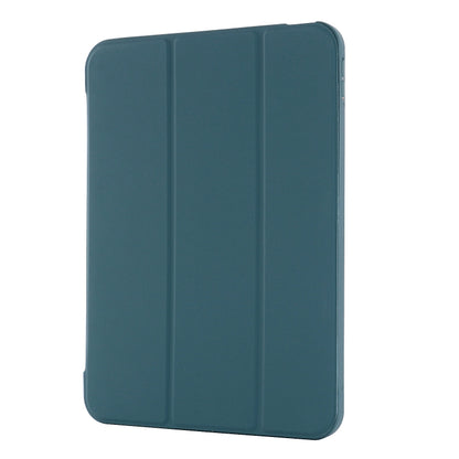 For iPad 2025 / 2022 Tri-fold Holder Tablet Leather Case(Dark Green) by bashfashion