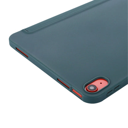 For iPad 2025 / 2022 Tri-fold Holder Tablet Leather Case(Dark Green) by bashfashion