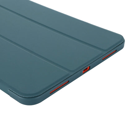 For iPad 2025 / 2022 Tri-fold Holder Tablet Leather Case(Dark Green) by bashfashion