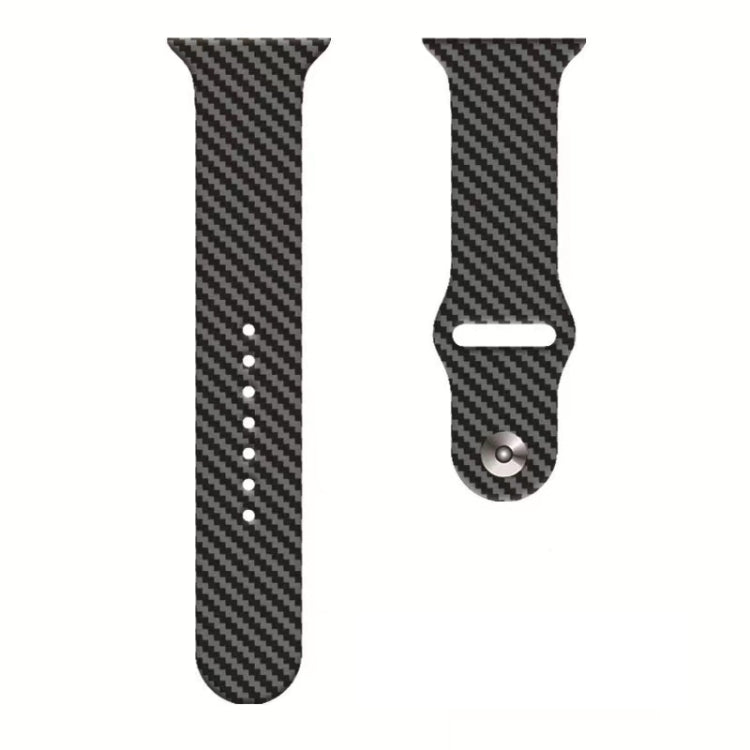 Carbon Fiber Silicone Strap For Apple Watch Series 9&8&7 41mm / SE 3&SE 2&6&SE&5&4 40mm / 3&2&1 38mm by bashfashion