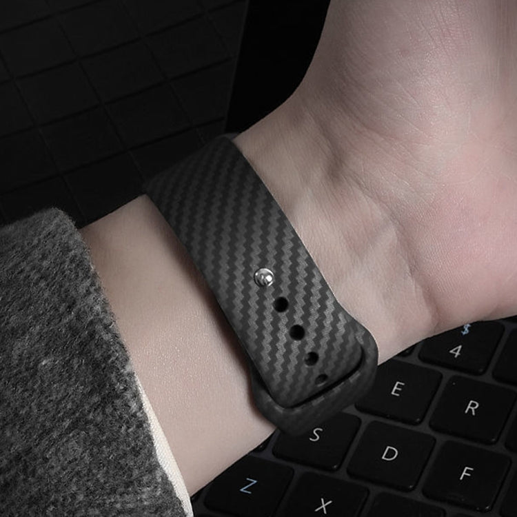 Carbon Fiber Silicone Strap For Apple Watch Series 9&8&7 41mm / SE 3&SE 2&6&SE&5&4 40mm / 3&2&1 38mm by bashfashion