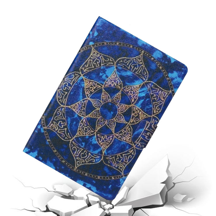 For 8 inch Tablet PC Universal Coloured Drawing Pattern Horizontal Flip Leather Case with Holder & Card Slot(Blue Mandala) by bashfashion