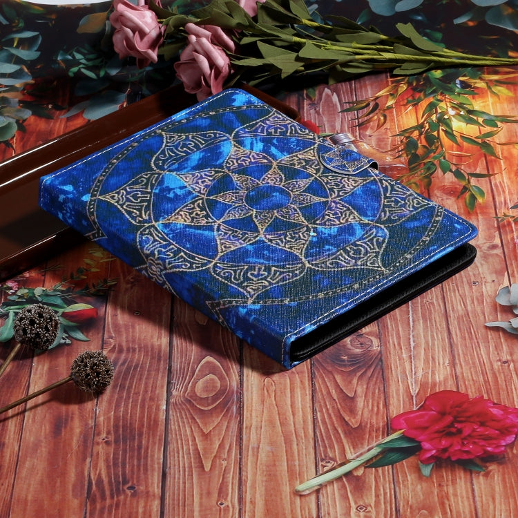 For 8 inch Tablet PC Universal Coloured Drawing Pattern Horizontal Flip Leather Case with Holder & Card Slot(Blue Mandala) by bashfashion