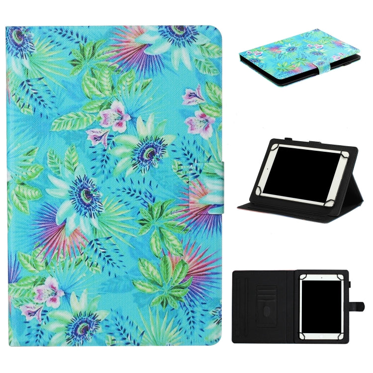 For 10 inch Tablet PC Universal Coloured Drawing Pattern Horizontal Flip Leather Case with Holder & Card Slot(Flowers) by bashfashion