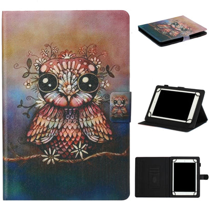 For 10 inch Tablet PC Universal Coloured Drawing Pattern Horizontal Flip Leather Case with Holder & Card Slot(Owl) by bashfashion