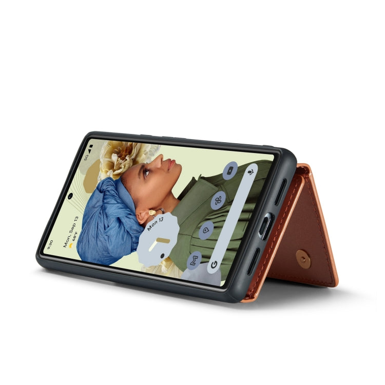 For Google Pixel 6 DG.MING M3 Series Glitter Powder Card Bag Leather Case(Rose Gold) by DG.MING