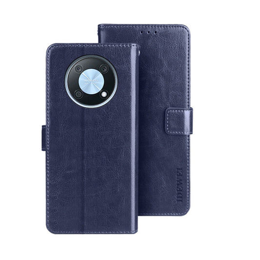 For Huawei nova Y90 idewei Crazy Horse Texture Leather Phone Case(Dark Blue) by idewei