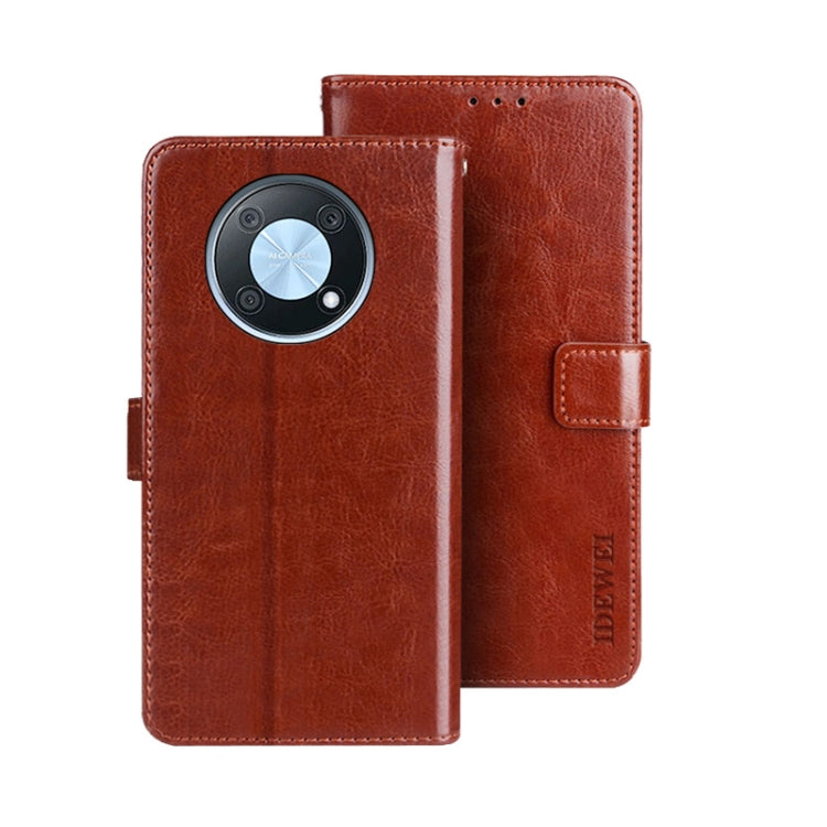 For Huawei nova Y90 idewei Crazy Horse Texture Leather Phone Case(Brown) by idewei