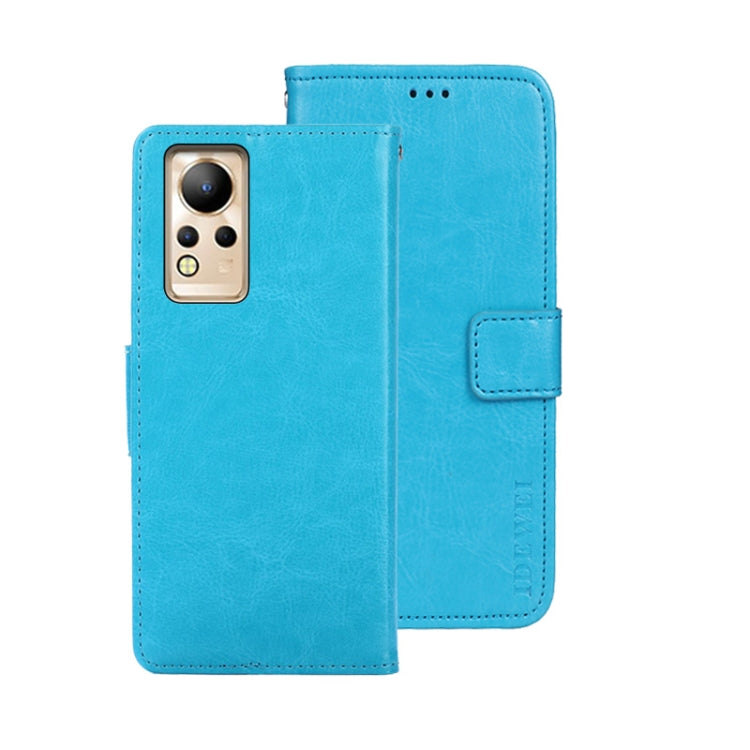 For Infinix Note 12 idewei Crazy Horse Texture Leather Phone Case(Sky Blue) by idewei
