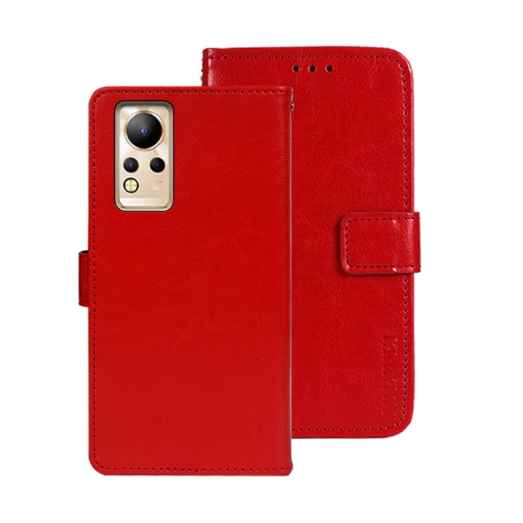 For Infinix Note 12 idewei Crazy Horse Texture Leather Phone Case(Red) by idewei