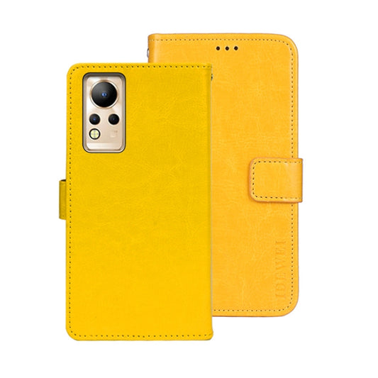 For Infinix Note 12 idewei Crazy Horse Texture Leather Phone Case(Yellow) by idewei
