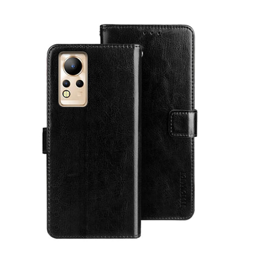 For Infinix Note 12 idewei Crazy Horse Texture Leather Phone Case(Black) by idewei