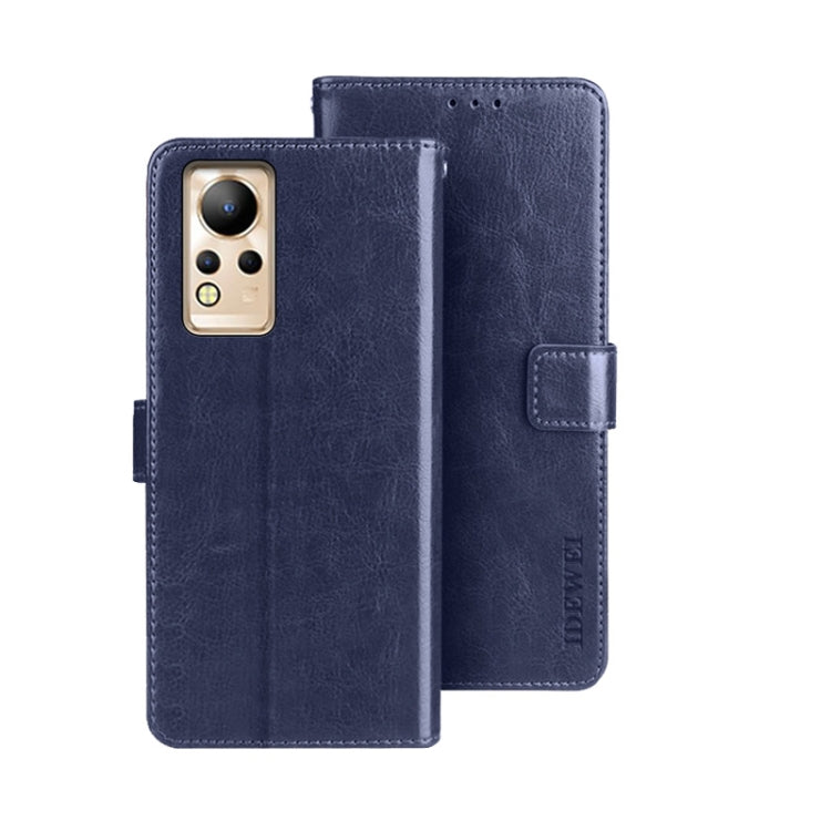 For Infinix Note 12 idewei Crazy Horse Texture Leather Phone Case(Dark Blue) by idewei