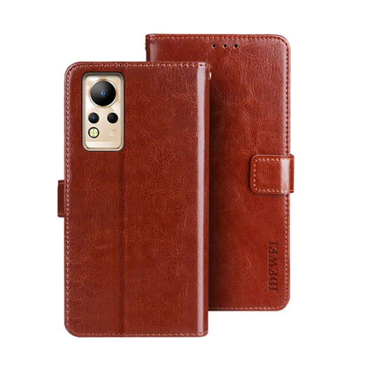 For Infinix Note 12 idewei Crazy Horse Texture Leather Phone Case(Brown) by idewei