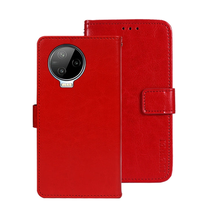 For Infinix Note 12 Pro 4G idewei Crazy Horse Texture Leather Phone Case(Red) by idewei