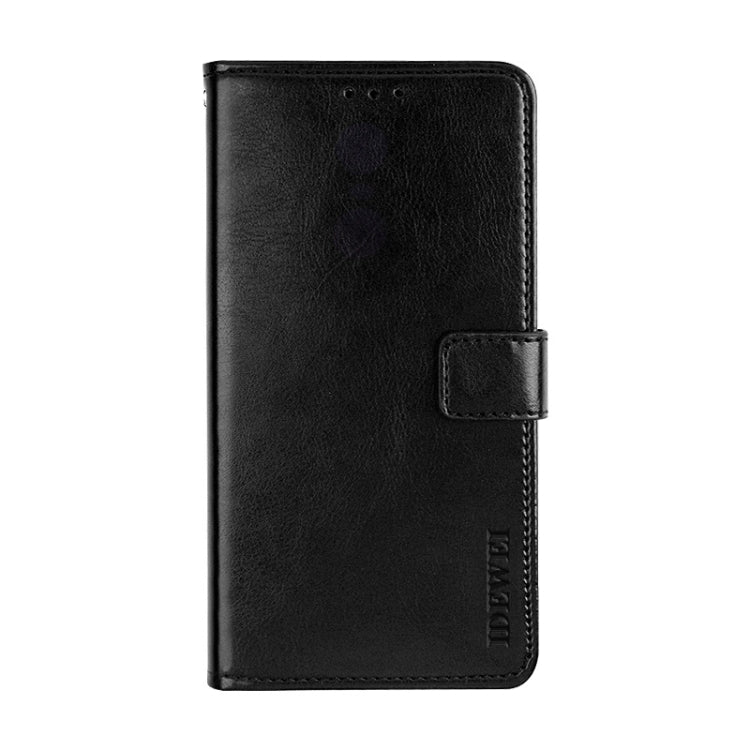 For Tecno Camon 19 idewei Crazy Horse Texture Leather Phone Case(Black) by idewei