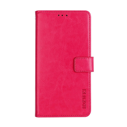 For Tecno Camon 19 idewei Crazy Horse Texture Leather Phone Case(Rose Red) by idewei