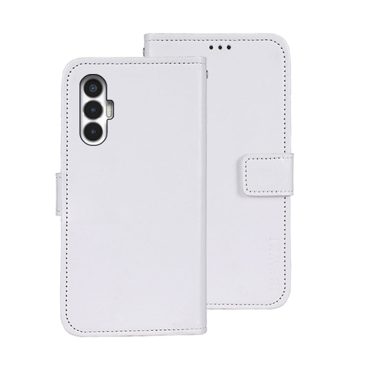 For Tecno Pova 3 idewei Crazy Horse Texture Leather Phone Case(White) by idewei