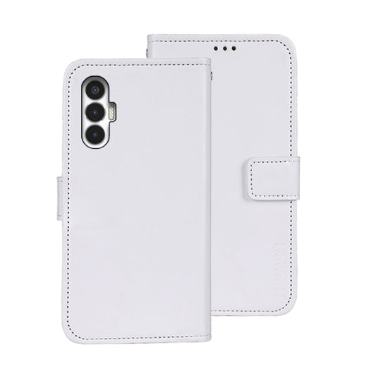 For Tecno Pova 3 idewei Crazy Horse Texture Leather Phone Case(White) by idewei