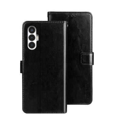 For Tecno Pova 3 idewei Crazy Horse Texture Leather Phone Case(Black) by idewei